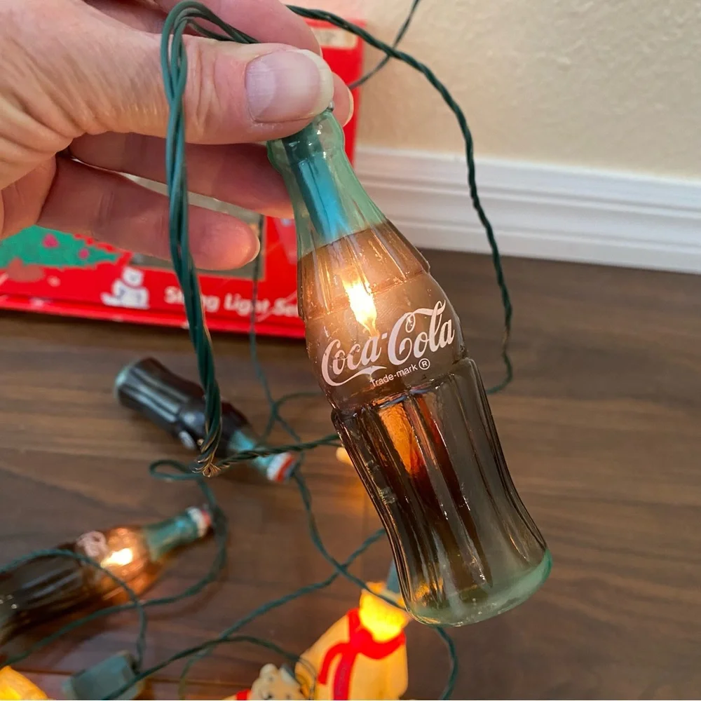 Vintage Coca-Cola String Light Set 14’ Coke Bottles and Polar Bears Working